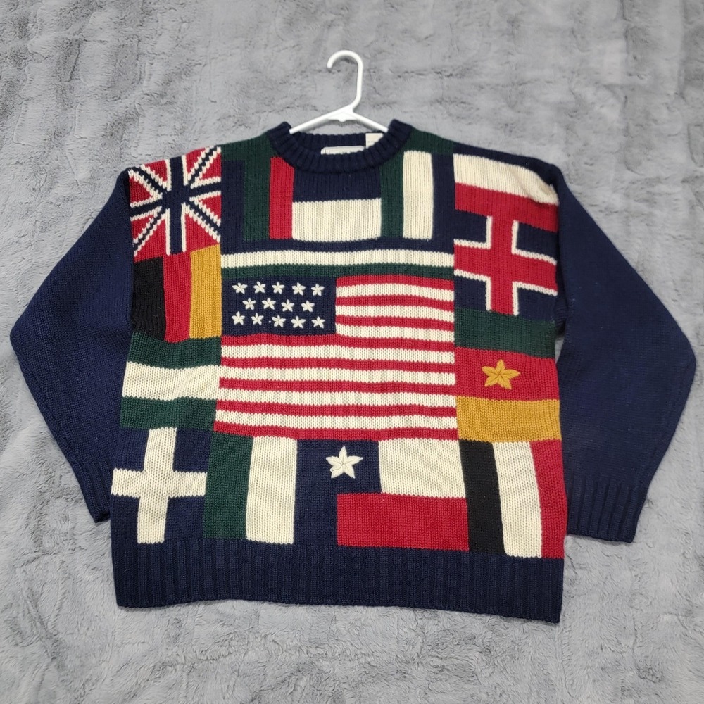Vintage American Eagle Outfitters Sweater‎ Mens XL Wool Flag Knit Patriotic USA